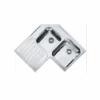 Franke Studio 2 Bowl Corner Inset Kitchen Sink With Left Hand Drainer STX 621-83 - Stainless Steel - 101.0001.045