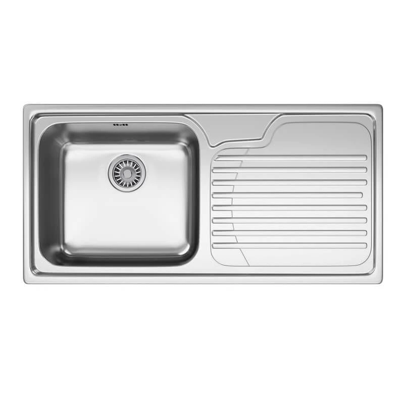 Franke Galassia 1 Bowl Inset Kitchen Sink With Right Hand Drainer GAX 611-100 - Stainless Steel - 101.0305.141 - Image 3