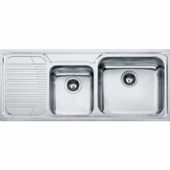 Franke Galassia 2 Bowl Inset Kitchen Sink With Left Hand Drainer GAX 621-116 - Stainless Steel - 101.0381.849