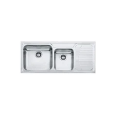 Franke Galassia 2 Bowl Inset Kitchen Sink With Right Hand Drainer GAX 621-116 - Stainless Steel - 101.0381.851