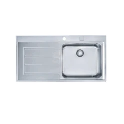 Franke Epos 1 Bowl Inset Kitchen Sink With Left Hand Drainer EOX 611-100 - Stainless Steel - 101.0381.857