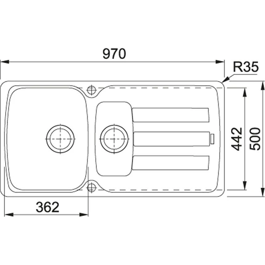 Franke Antea Fragranite 1.5 Bowl Inset Kitchen Sink Reversible AZG 651-97 - Polar White - 114.0532.315 - Image 2