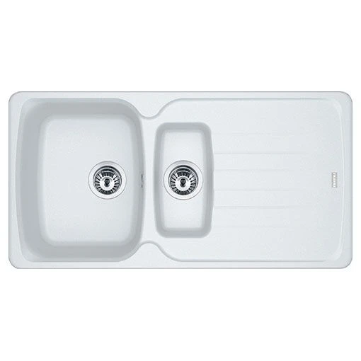 Franke Antea Fragranite 1.5 Bowl Inset Kitchen Sink Reversible AZG 651-97 - Polar White - 114.0532.315