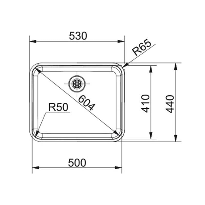 Franke Largo 1 Bowl Undermount Kitchen Sink LAX 110-50/41 - Stainless Steel - 122.0250.208 - Image 2