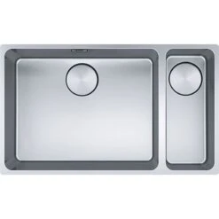 Franke Mythos 1.5 Bowl Undermount Kitchen Sink With RH Small Bowl MYX 160-50-16 - Stainless Steel - 122.0607.083