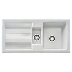 Franke Galassia 1.5 Bowl Ceramic Inset Kitchen Sink With Reversible Drainer GAK 651-101 - White - 124.0533.654
