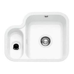 Franke By V&B 1.5 Bowl Undermount Ceramic Kitchen Sink With Left Hand Small Bowl VBK 160 - White - 126.0381.814