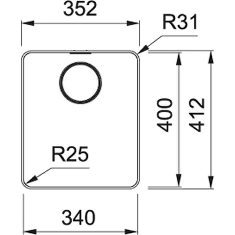 Franke Mythos 1 Bowl Inset Kitchen Sink MYX 210-34 - Stainless Steel - 127.0607.087 - Image 4