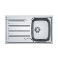 Franke Antea 1 Bowl Inset Kitchen Sink Reversible AZN 611-86 - Stainless Steel - 101.0489.523
