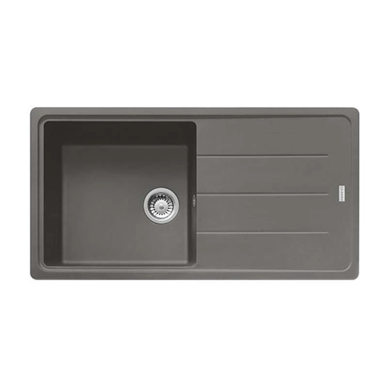 Franke Basis 1 Bowl Fragranite Kitchen Sink Reversible BFG 611-78 - Stone Grey - 114.0484.967