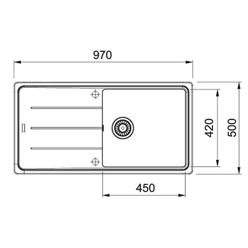 Franke Basis 1 Bowl Fragranite Kitchen Sink Reversible BFG 611-78 - Stone Grey - 114.0484.967 - Image 2
