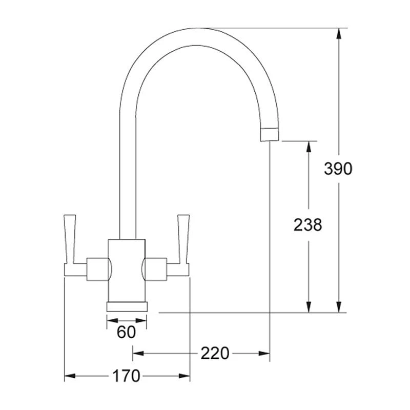 Franke Olympus J-Spout Kitchen Tap - Chrome - 115.0049.980 - Image 2