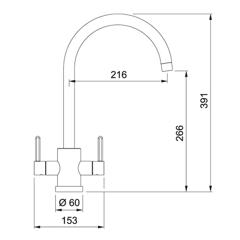 Franke Krios J-Spout Kitchen Mixer Tap - Chrome - 115.0567.598 - Image 2