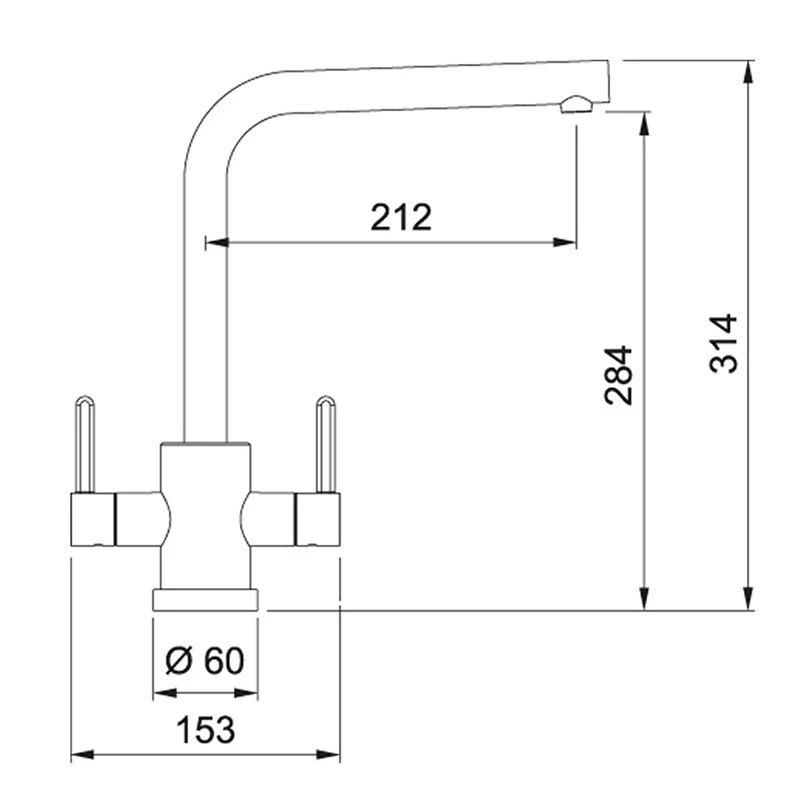 Franke Krios L-Spout Kitchen Mixer Tap - Gunmetal - 115.0567.621 - Image 2