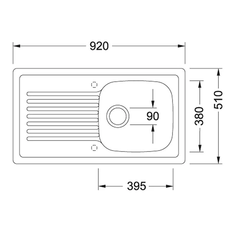 Franke Elba 1 Bowl Inset Ceramic Kitchen Sink Reversible ELK 611-92 - White - 124.0307.010 - Image 2
