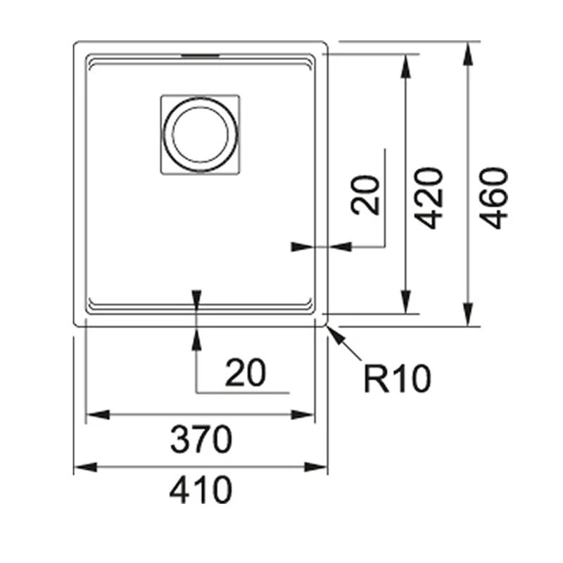 Franke Kubus 2 1 Bowl Undermount Fragranite Kitchen Sink KNG 110-37 - Matt Black - 125.0630.441 - Image 2