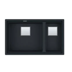 Franke Kubus 2 1.5 Bowl Undermount Fragranite Kitchen Sink KNG 120 - Matt Black - 125.0633.444