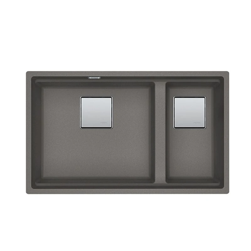 Franke Kubus 2 1.5 Bowl Undermount Fragranite Kitchen Sink KNG 120 - Stone Grey - 125.0633.287 - Image 2