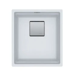 Franke Kubus 2 1 Bowl Undermount Fragranite Kitchen Sink KNG 110-37 - Polar White - 125.0633.731