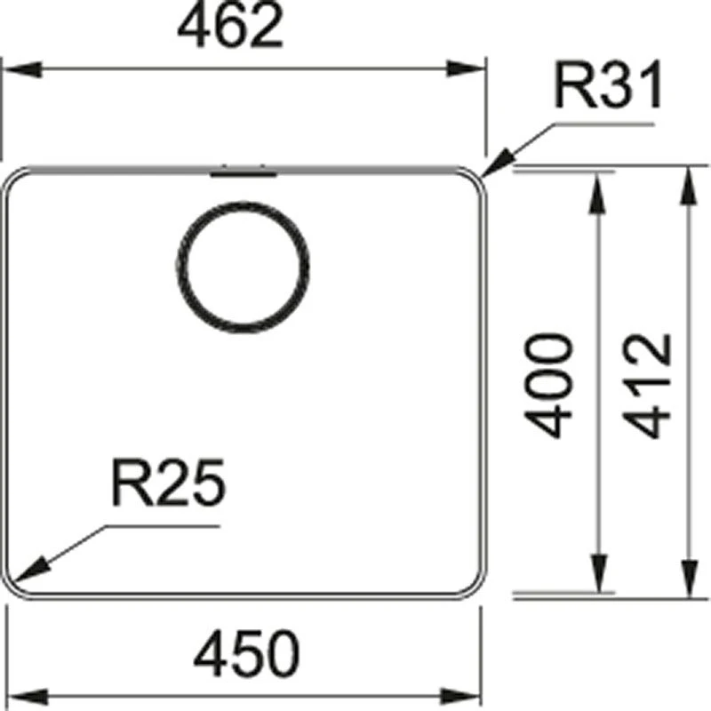 Franke Mythos 1 Bowl Inset Kitchen Sink MYX 210-45 - Stainless Steel - 127.0607.088 - Image 4