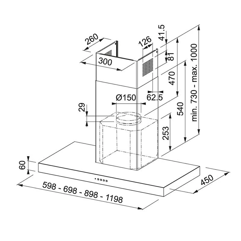 Franke Format 45 60cm Chimney Cooker Hood - Stainless Steel - FDF EV8 60 XS - 325.0599.575 - Image 2