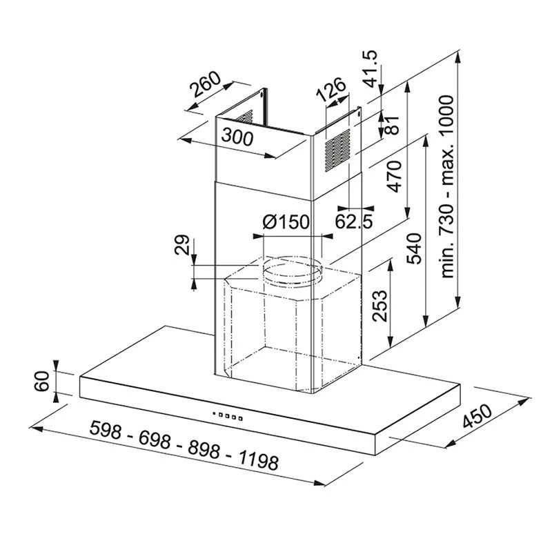Franke Format 45 70cm Chimney Cooker Hood - Stainless Steel - FDF EV8 70 XS - 325.0599.576 - Image 2
