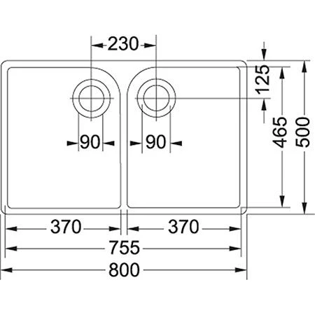 Franke Belfast 2 Bowl Ceramic Kitchen Sink VBK 720-47-47 - White - 130.0381.811