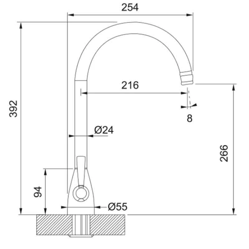Franke Eiger Two Lever Tap - Brass - 115.0689.693 - Image 2