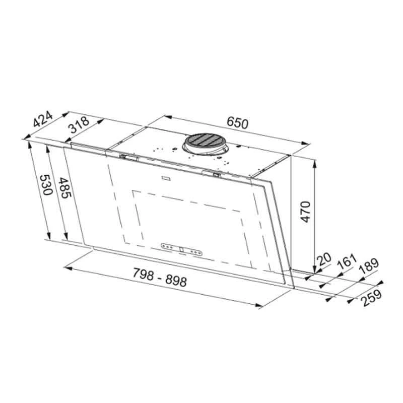 Franke Maris Pro 90cm Angled Wall Cooker Hood FMA 2.0 PRO 907 BK - Black - 330.0682.357 - Image 3