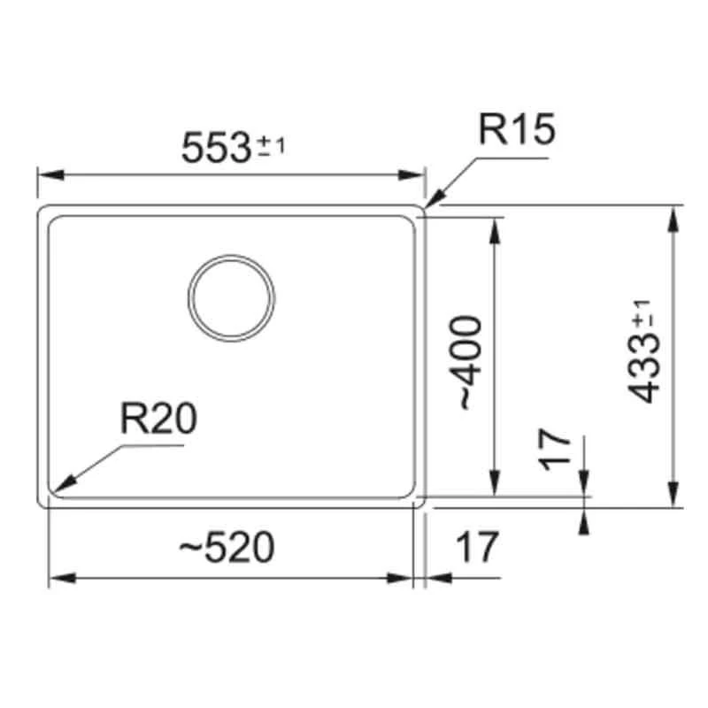 Franke Maris 1 Bowl Undermount Fragranite Kitchen Sink MRG 110-52 - Stone Grey - 125.0688.504 - Image 2