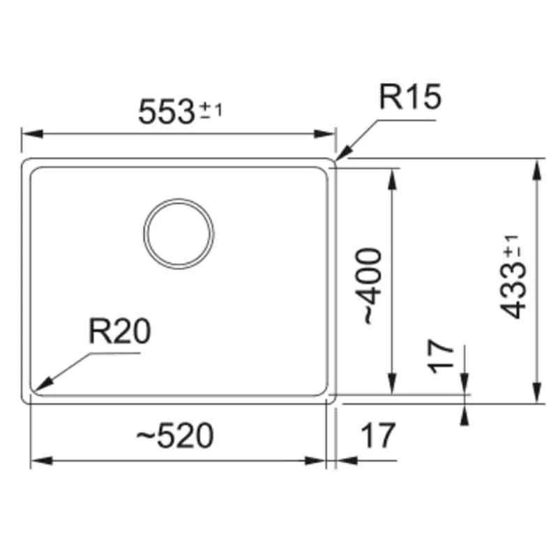 Franke Maris 1 Bowl Undermount Fragranite Kitchen Sink MRG 110-52 - Polar White - 125.0688.505 - Image 2