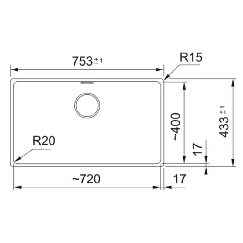 Franke Maris 1 Bowl Undermount Fragranite Kitchen Sink MRG 110-72 - Stone Grey - 125.0688.509 - Image 2