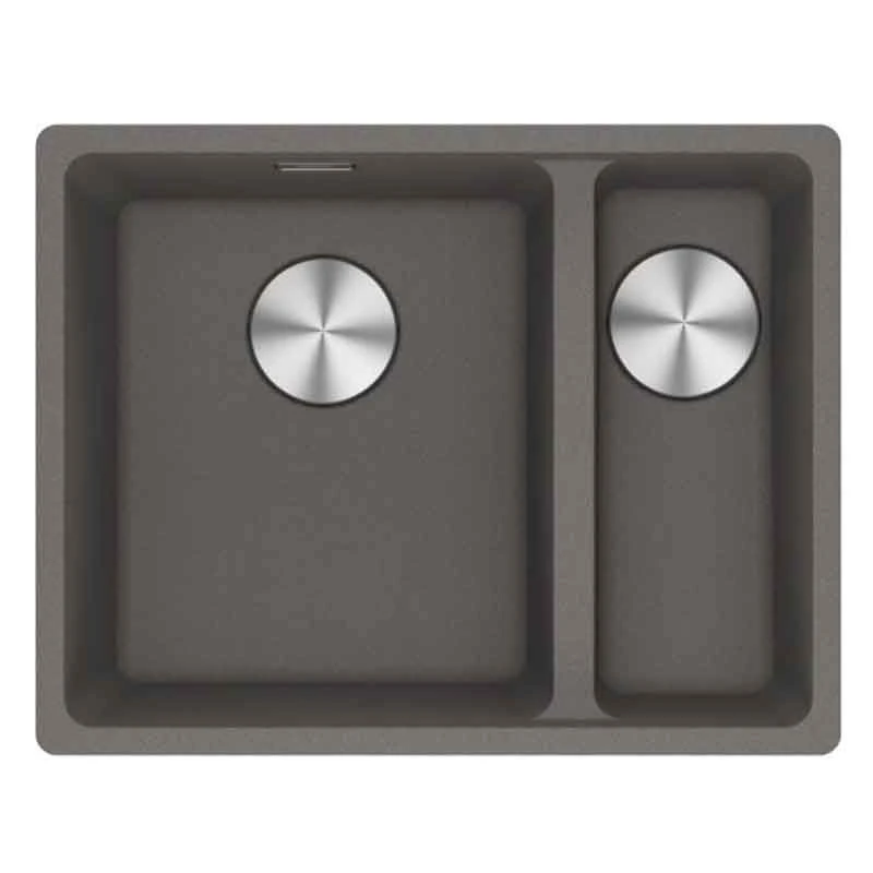 Franke Maris 1.5 Bowl Undermount Fragranite Kitchen Sink MRG 160-34-15 - Right Hand - Stone Grey - 125.0688.519