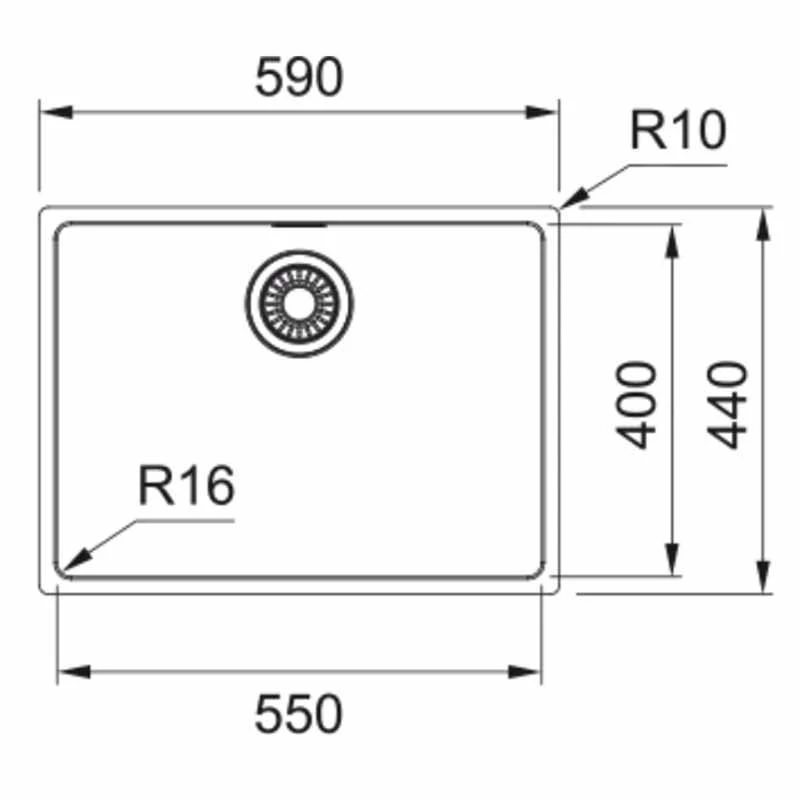 Franke Maris 1 Bowl Slim Top Inset Kitchen Sink MRX 210 55 - Stainless Steel - 127.0553.962 - Image 2