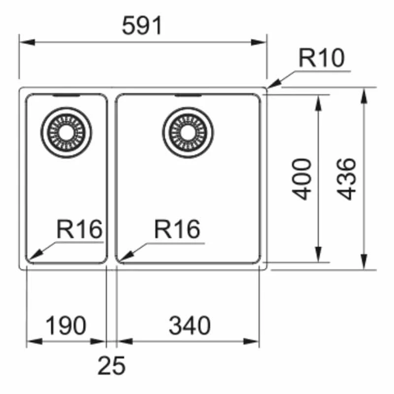 Franke Maris 1.5 Bowl Inset Kitchen Sink With Left Hand Small Bowl MRX 260 34-19 - Stainless Steel - 127.0553.963 - Image 2