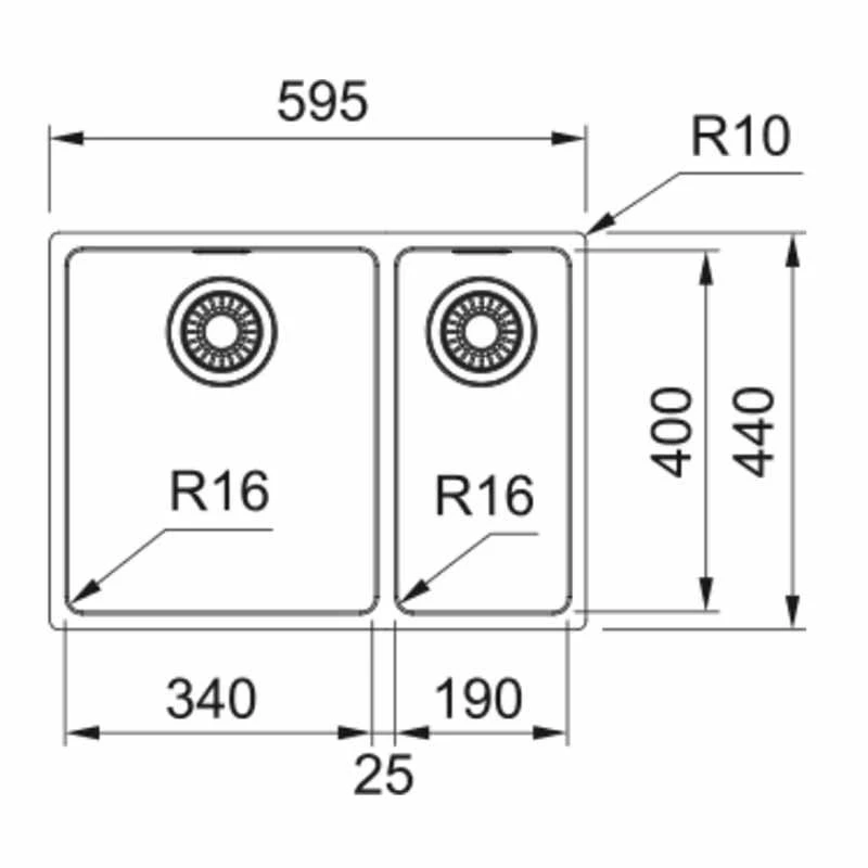 Franke Maris 1.5 Bowl Inset Kitchen Sink With Right Hand Small Bowl MRX 260 34-19 - Stainless Steel - 127.0570.247 - Image 2
