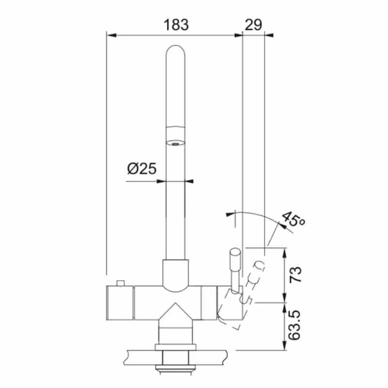 Franke Minerva Helix 3-in-1 Manual Kitchen Tap - Stainless Steel - 119.0518.863 - Image 3