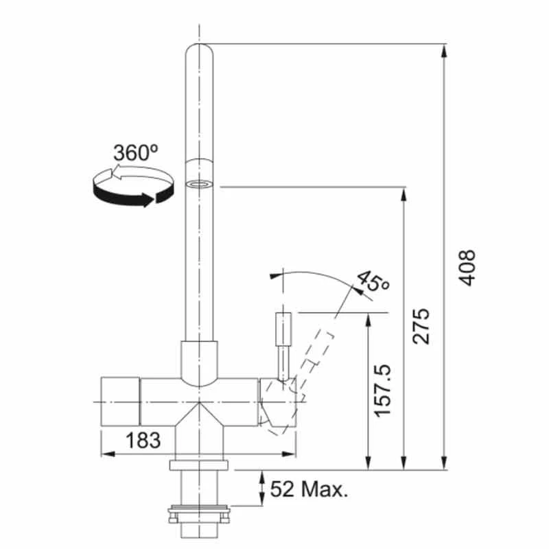 Franke Minerva Helix 4-in-1 Electronic Kitchen Tap - Stainless Steel - 119.0625.396 - Image 6