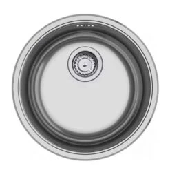 Franke Rotondo 1 Bowl Inset Or Undermount Stainless Steel Kitchen Sink RBX 610 - Steel - 101.0693.443